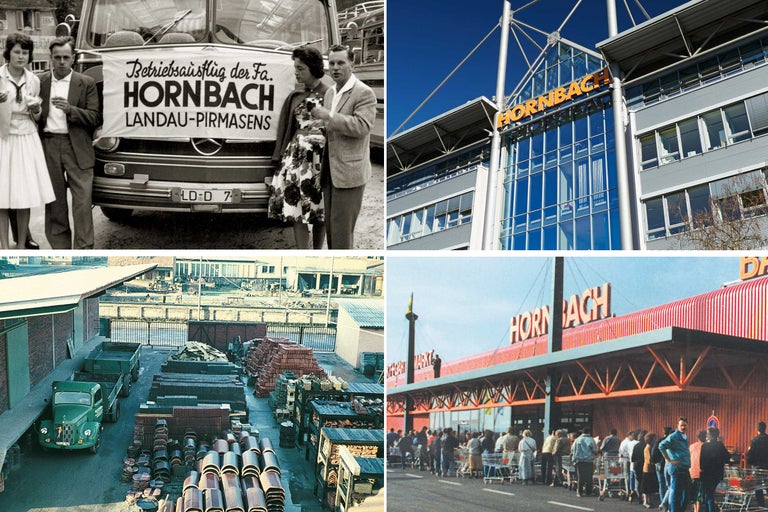 Colaj cu fotografii istorice de la Hornbach