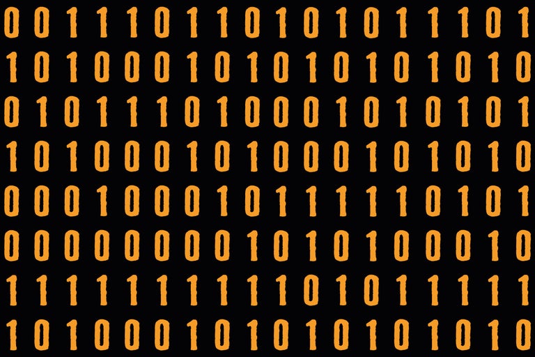 Reprezentare de cod binar cu zerouri și unu