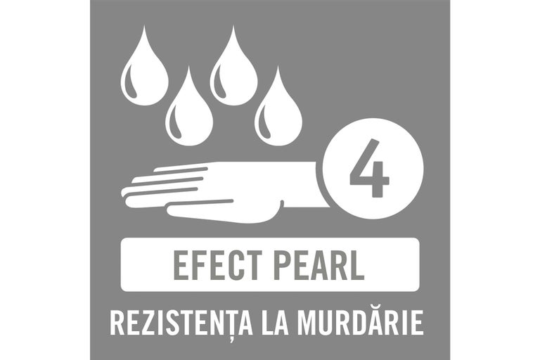 Proprietăți: Efect perlat și rezistență la murdărie nivelul 4