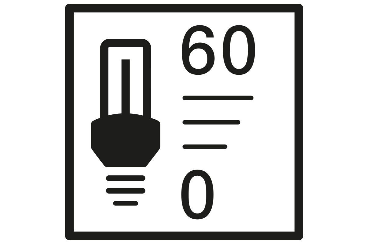 Simbol pentru reglarea intensității luminoase de la 0 la 60