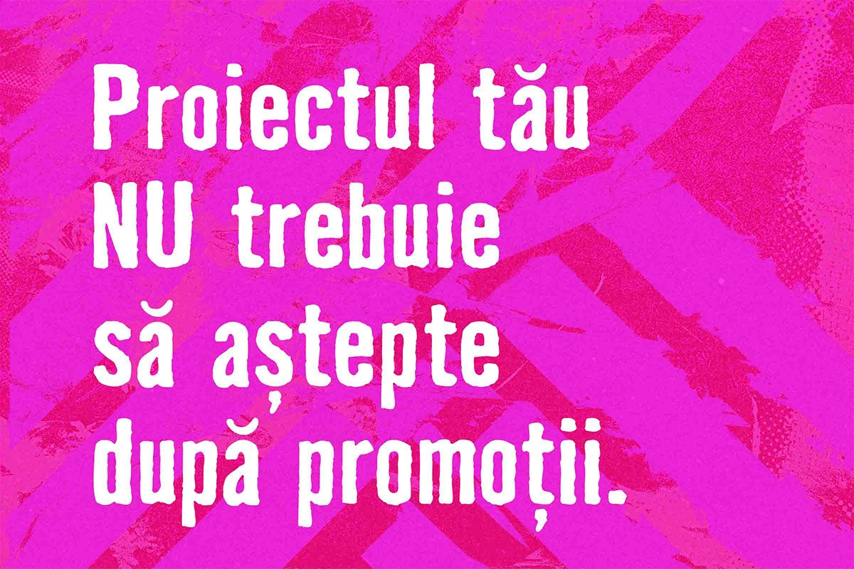 Banner publicitar cu textul: Proiectul tău NU trebuie să aștepte după promoții.