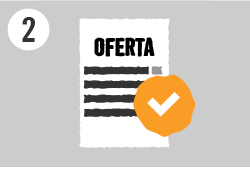 Simbol pentru o ofertă cu o bifă