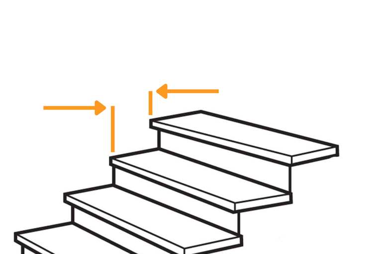 Ilustrație a unei scări cu dimensiuni