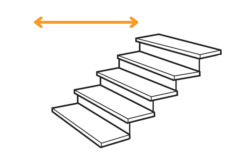Scară cu săgeată pentru indicarea direcției de mers