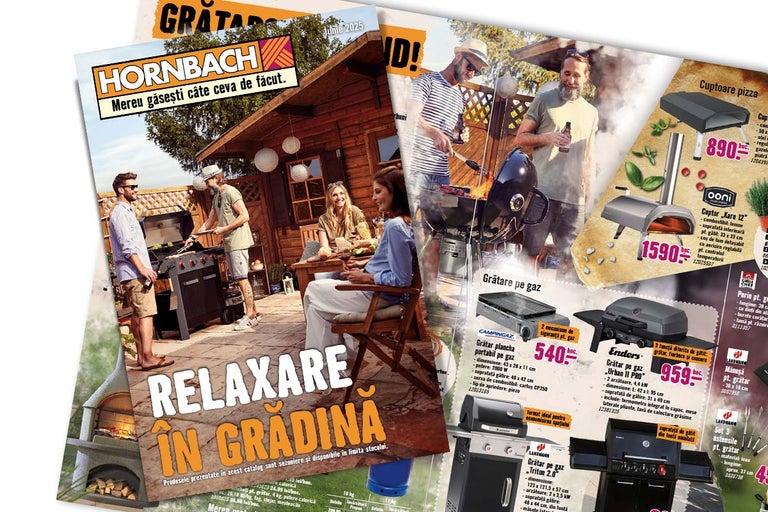 Catalog grădină Hornbach cu grătar de grădină, cuptor de pizza și mobilier de grădină