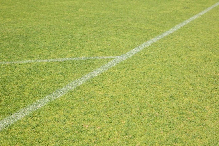 Teren de fotbal cu linii albe