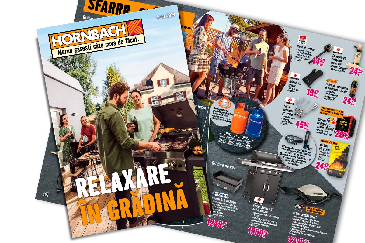 Broșură de oferte Hornbach cu oferte la grătare de grădină și accesorii pentru 2024