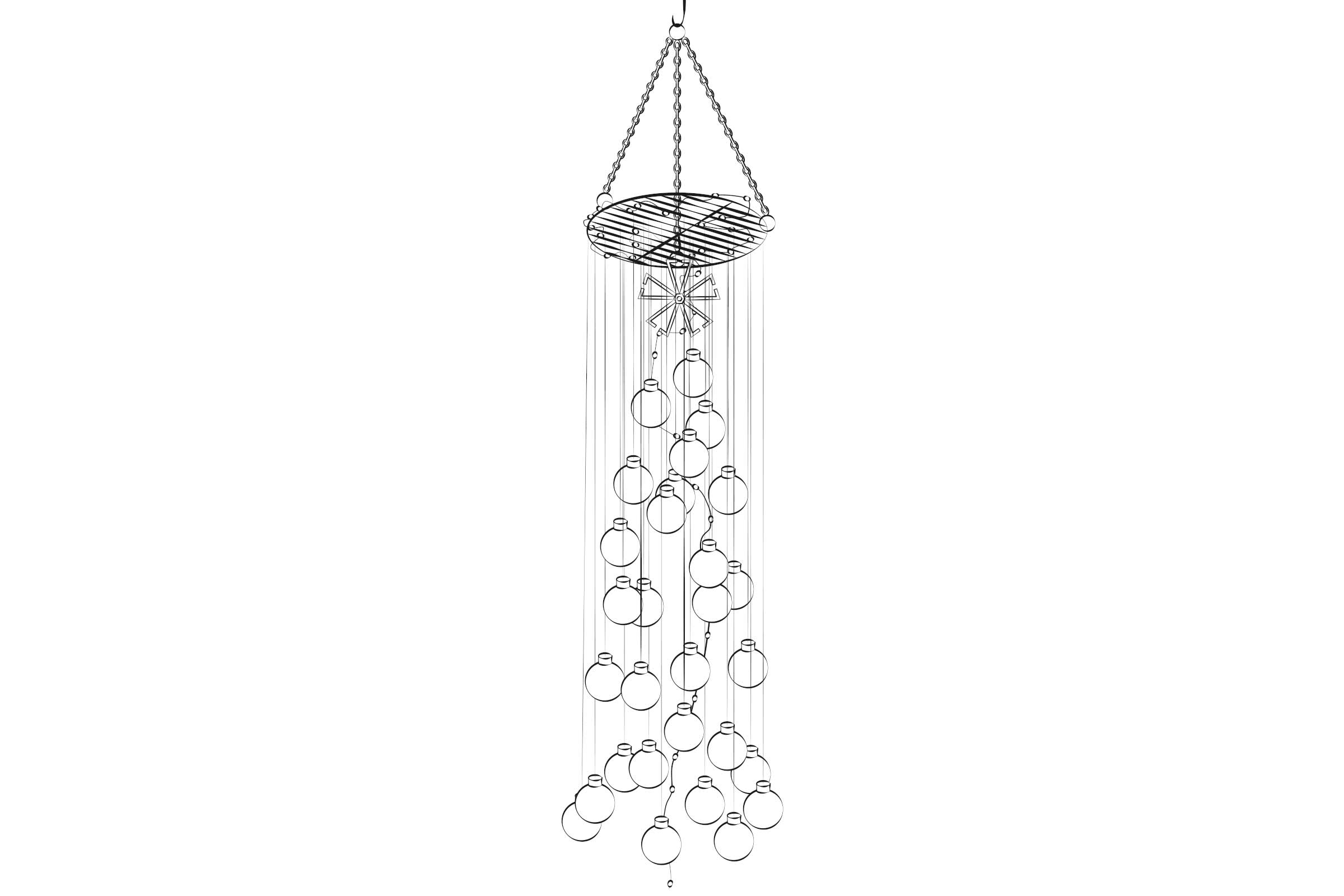 Lumină suspendată decorativă cu globuri de Crăciun