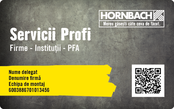 Card Hornbach Servicii Profi pentru companii, instituții și PFA