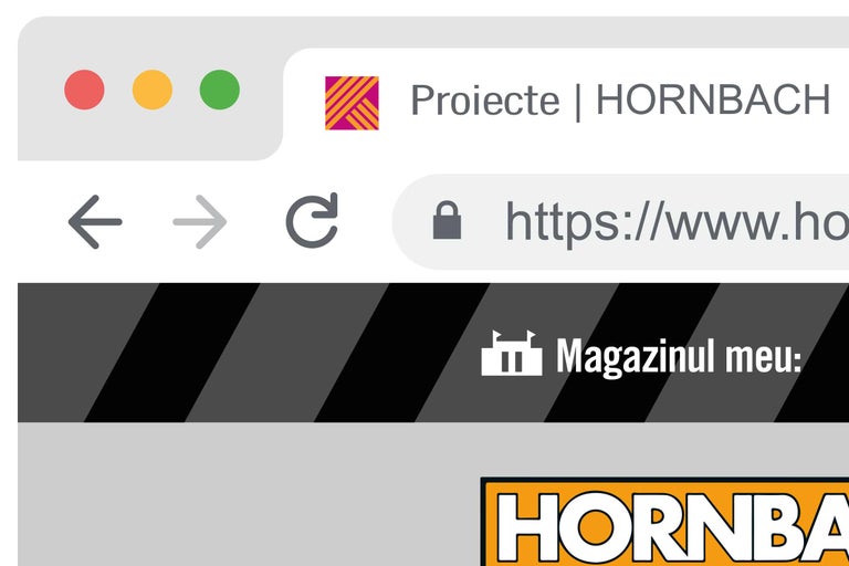 Site-ul web Hornbach în browser