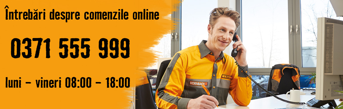 Serviciul clienti Hornbach: Informatii de contact si orar pentru comenzile online.