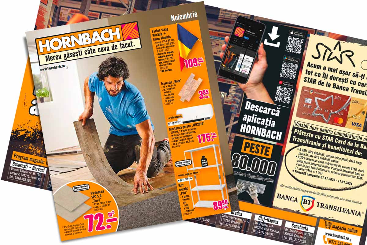 Reclamă Hornbach cu promoții și oferte
