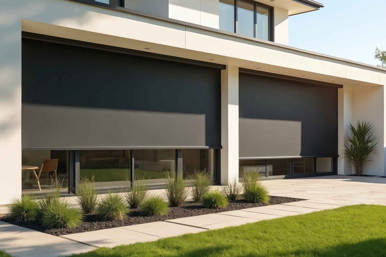 Rulouri exterioare la o clădire rezidențială modernă