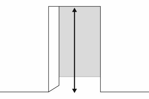 Imagine simbolică pentru măsurarea adâncimii de instalare