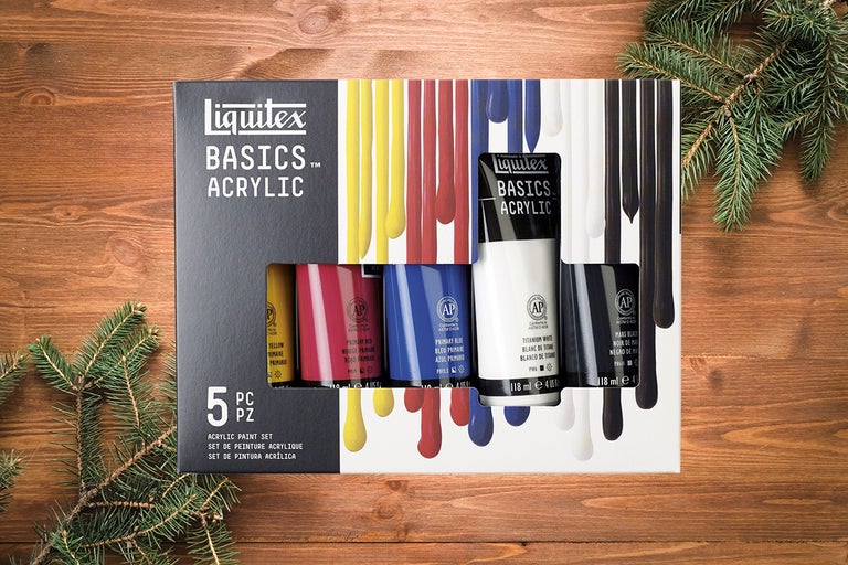 Set de vopsele acrilice Liquitex Basics cu cinci piese
