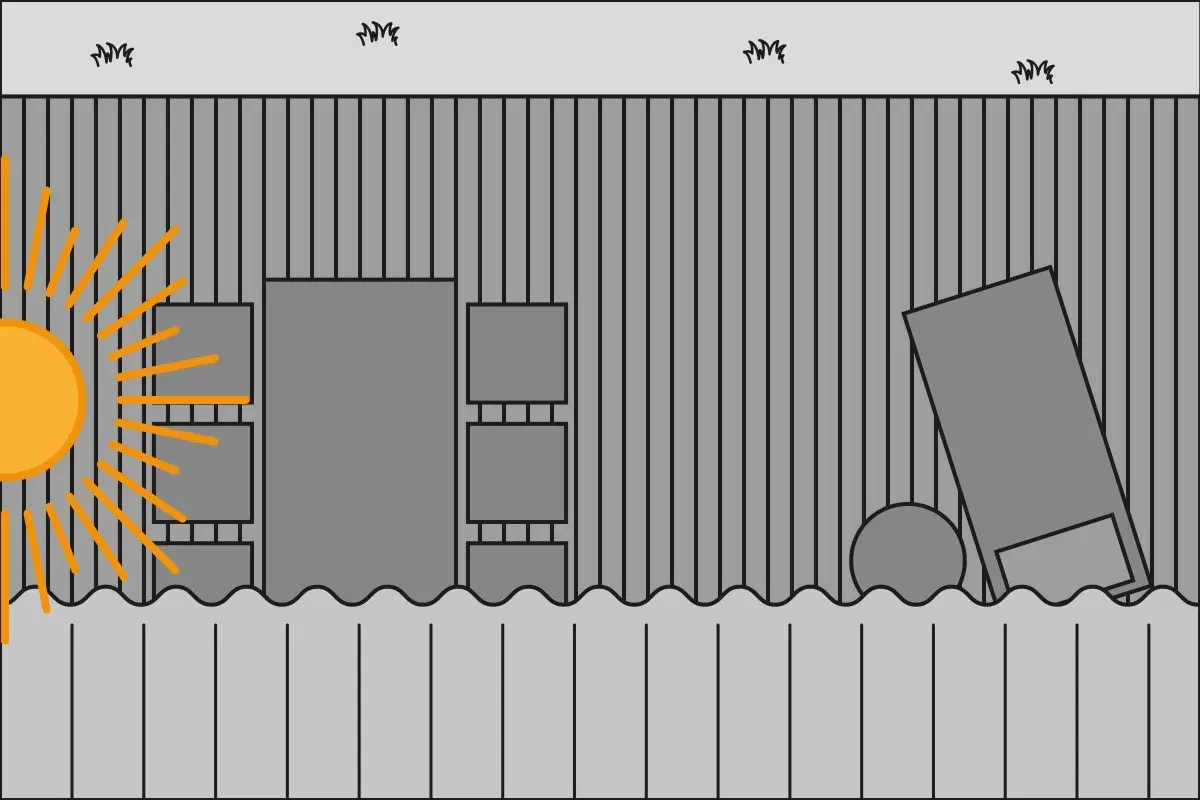 Balcon sau terasa cu vedere spre est
Balcon sau terasa cu vedere spre est