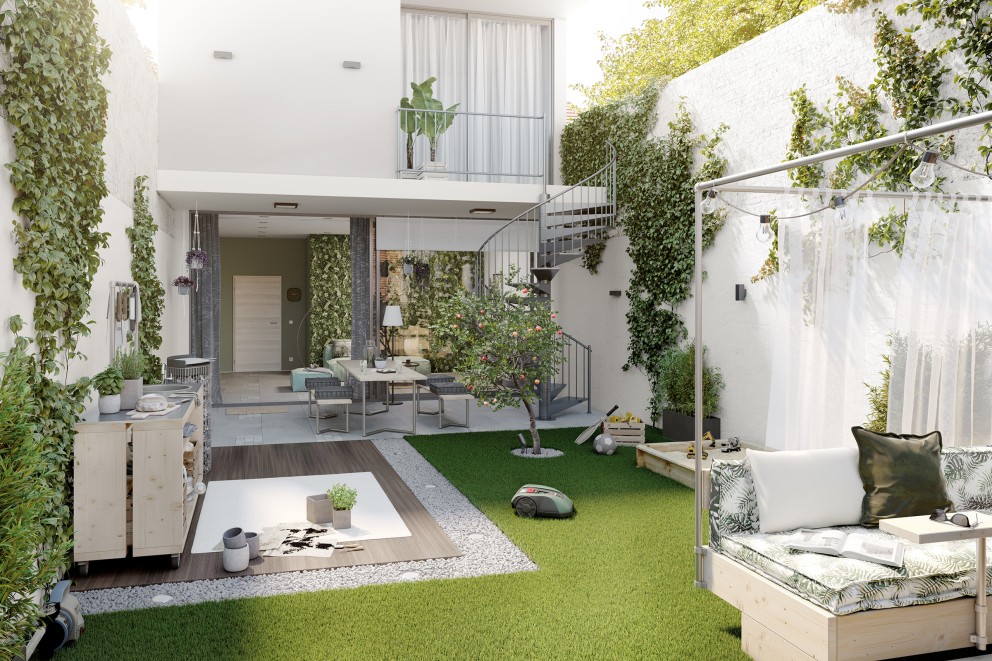 Terasa decorata cu plante Terasa decorata cu plante