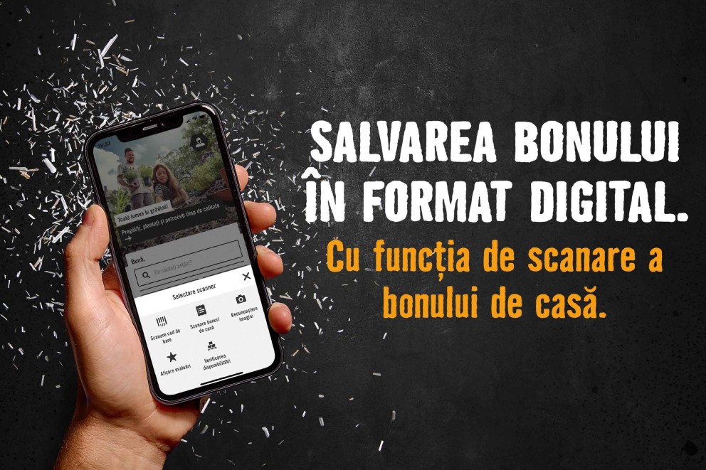 Aplicatia HORNBACH functia de scanare a bonului Aplicatia HORNBACH functia de scanare a bonului