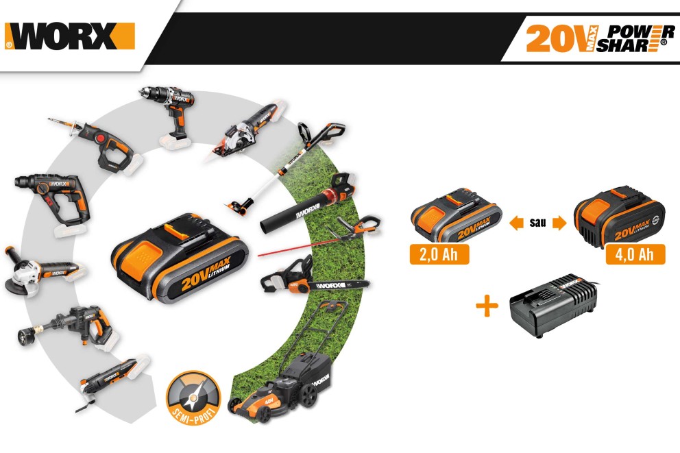 Worx un acumulator pentru toate aparatele re Worx un acumulator pentru toate aparatele re