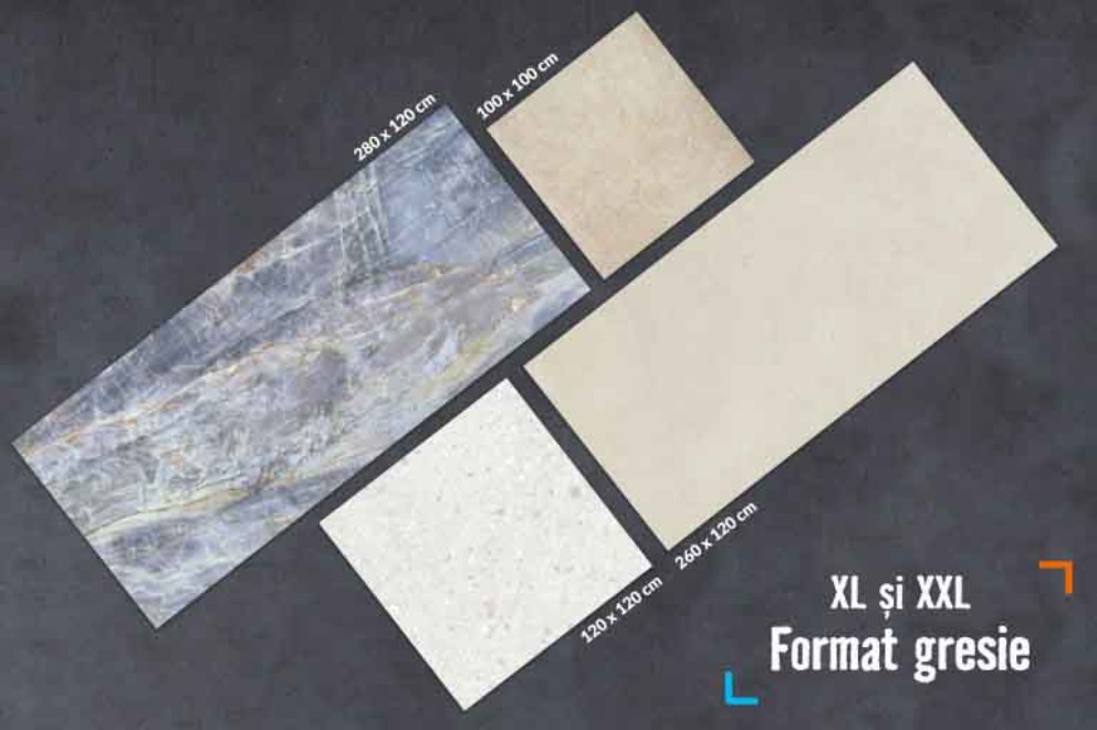 Plăci ceramice de diferite dimensiuni