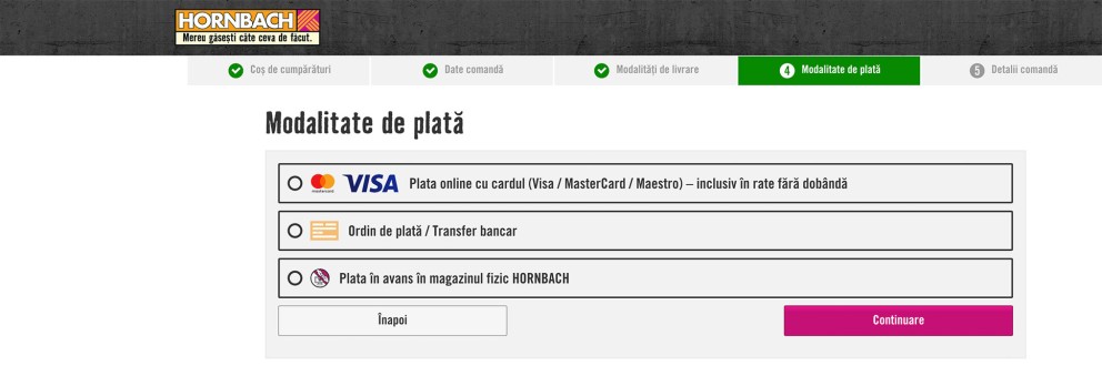 Pasul 4 Modalitati de plata Cum comand Pasul 4 Modalitati de plata Cum comand