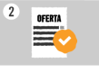 Simbol pentru o ofertă cu o bifă