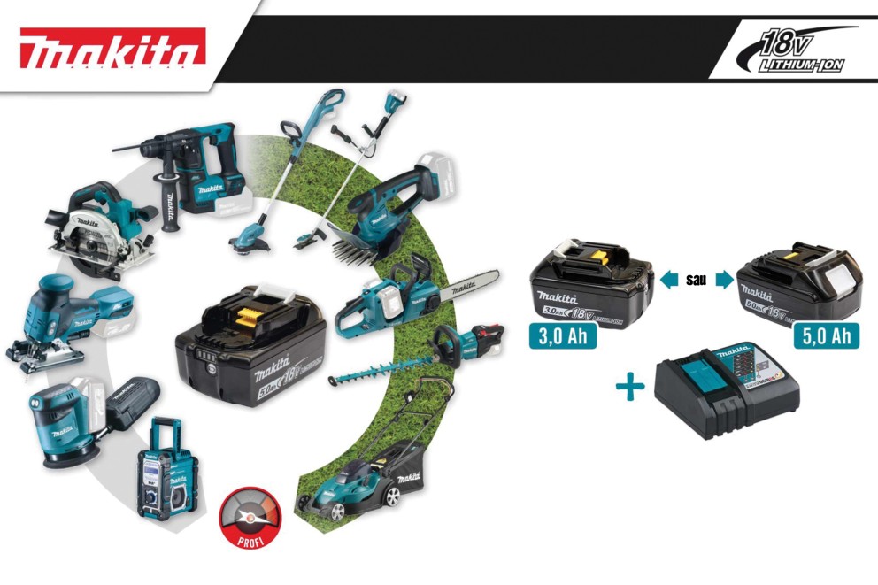Makita un acumulator pentru toate aparatele Makita un acumulator pentru toate aparatele