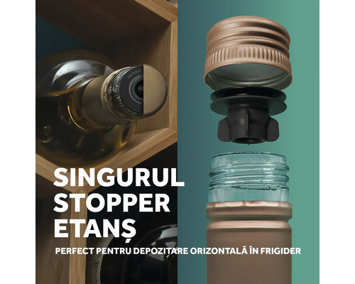 Sticlă de vin cu dop pentru depozitare orizontală