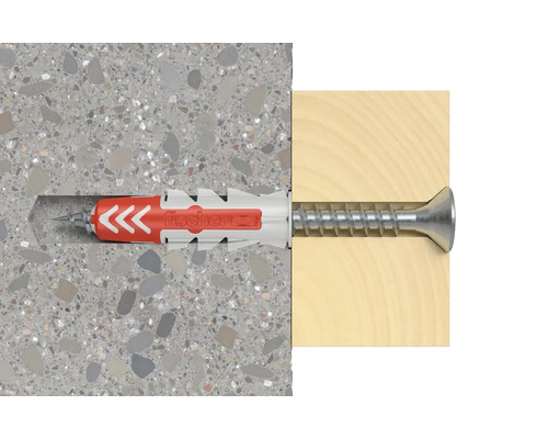 Dibluri Fischer cu șurub în beton și lemn