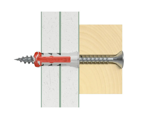 Dibluri Fischer cu șurub în perete și lemn