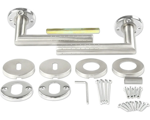 Set mâner ușă din oțel inoxidabil cu material de montare