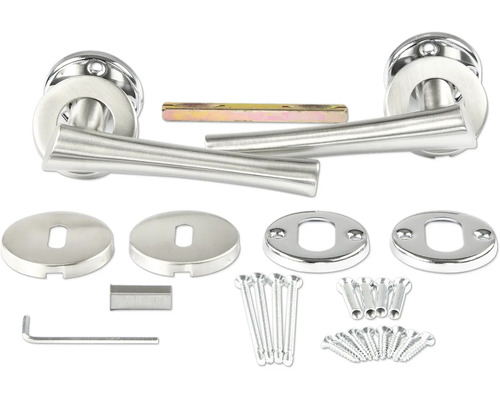 Set mânere de ușă din oțel inoxidabil cu șuruburi și accesorii