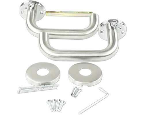 Set mânere de ușă din oțel inoxidabil cu rozete și material de fixare