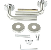 Set mânere de ușă din oțel inoxidabil cu rozete și material de fixare