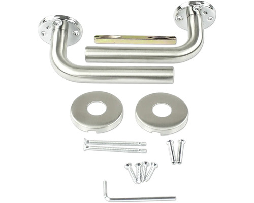 Set mânere de ușă din oțel inoxidabil cu rozete și material de fixare