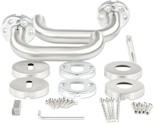 Set mânere de ușă din oțel inoxidabil cu material de fixare