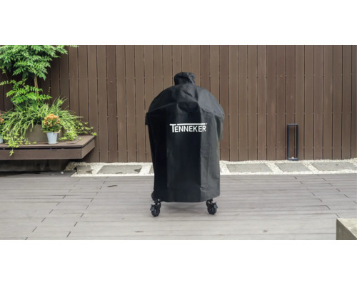 Husa neagră pentru grătar marca Tenneker la exterior