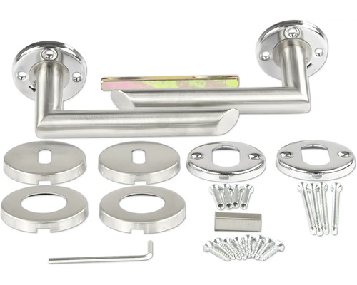 Set clanță ușă din oțel inoxidabil cu material de fixare