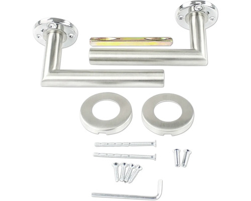 Set mânere ușă din oțel inoxidabil cu material de fixare
