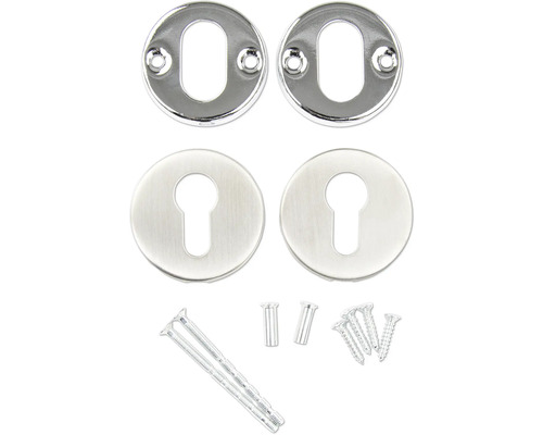 Set feronerie ușă cu rozete pentru chei și material de fixare