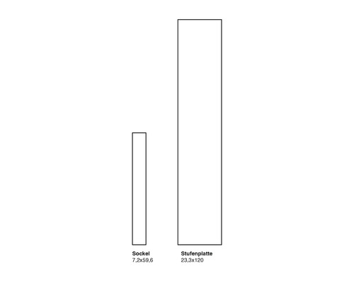 Bază 7,2x59,6 și placă de treaptă 23,3x120