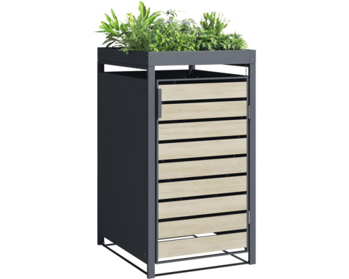 Cutie pentru pubele cu jardinieră pentru două pubele