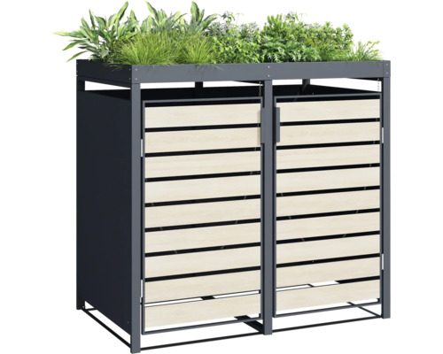 Cutie pentru pubele cu plante pe acoperiș