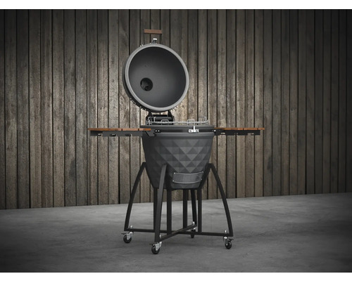 Grătar ceramic cu mese laterale și capac