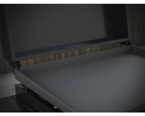 Plită de grătar cu capacul deschis