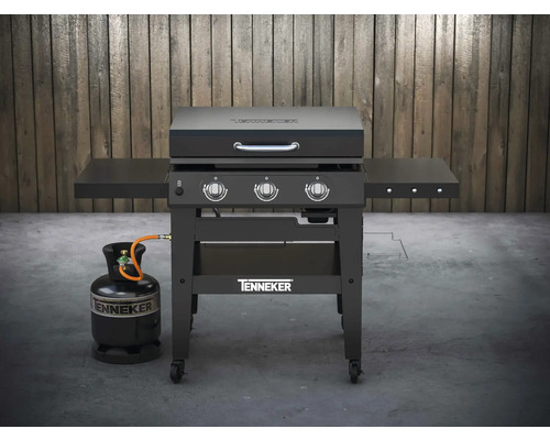 Grătar pe gaz Tenkerker cu rafturi laterale și butelie de gaz