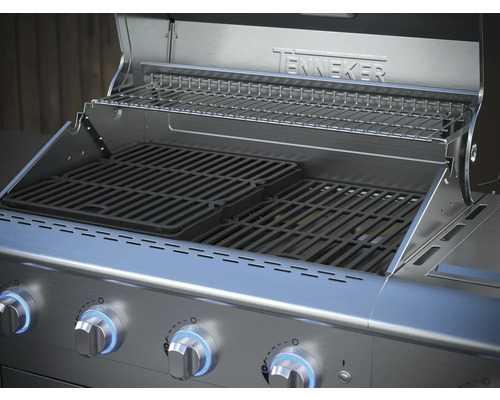 Grătar pe gaz deschis cu grătar de grătar și grătar de încălzire