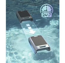 Robot de curățare a piscinei în apă cu simbol 24/7