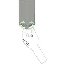 Ilustrație a unei mișcări de rotație pe un element de construcție