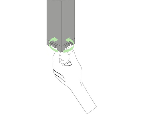 Ilustrație a unei mișcări de rotație pe un element de construcție